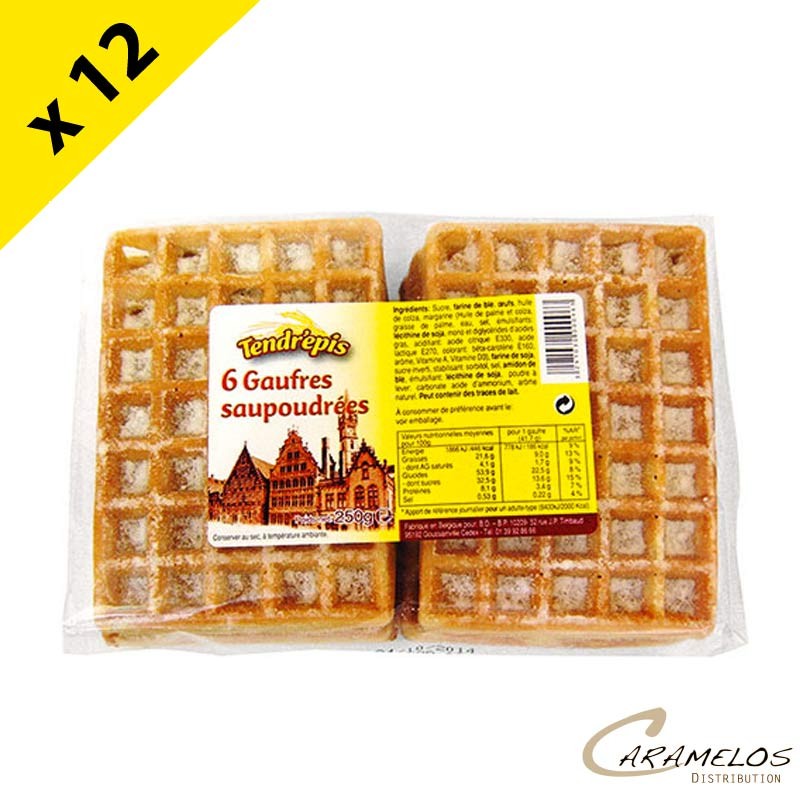 6 GAUFRES SAUPOUDREES 250G 6 GAUFRES SAUPOUDREES 250G