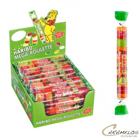 MEGA ROULETTE ACIDE 45G X40 HARIBO