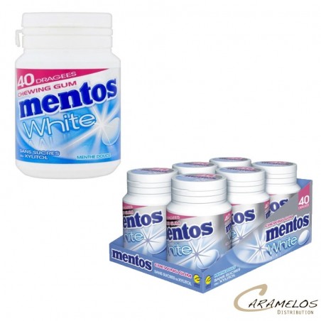 MENTOS BOTTLE WHITE MENTHE DOUCE 40 DG x6