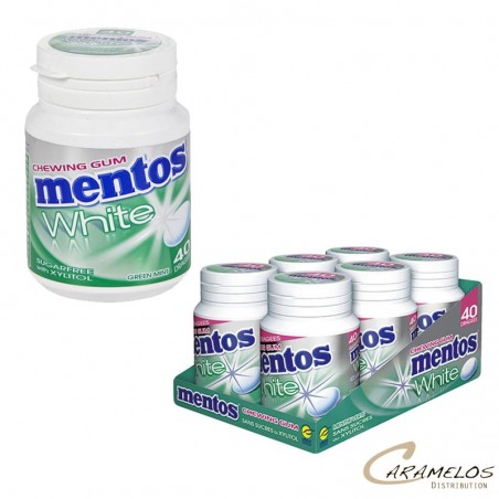 MENTOS BOTTLE WHITE MENTHE VERTE  40 DG x6