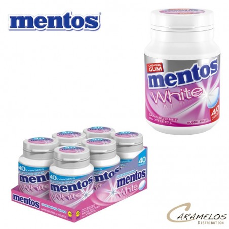 MENTOS BOTTLE WHITE BUBBLE 40 DG x6