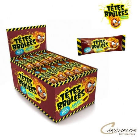 Vente grossiste confiserie TETES BRULEES BARRES COLA X150 (1500g)