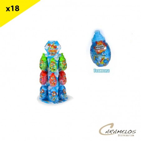 Vente grossiste confiserie GRENADE LOLLY DIP  X18  BRABO