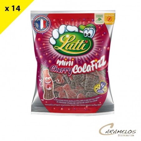 Vente grossiste confiserie MINI CHERRY COLA FIZZ  14X100G  LUTTI