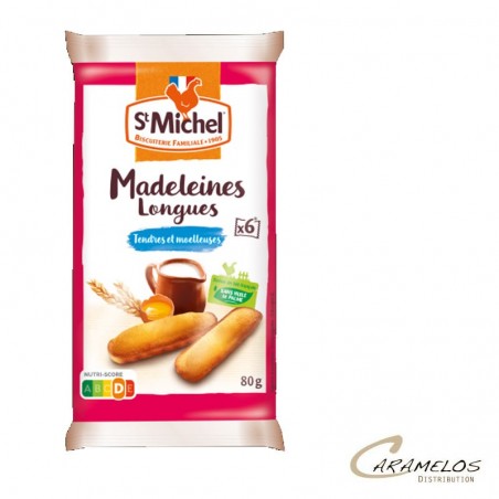 Vente grossiste confiserie MADELEINE LONGUE NATURE X6 80G ST MICHEL x 20