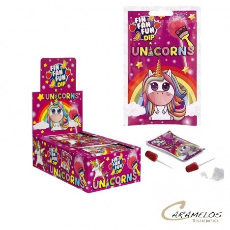 Vente grossiste confiserie SUCETTE LICORNE UNICORNS FIN FAN FUN DIP