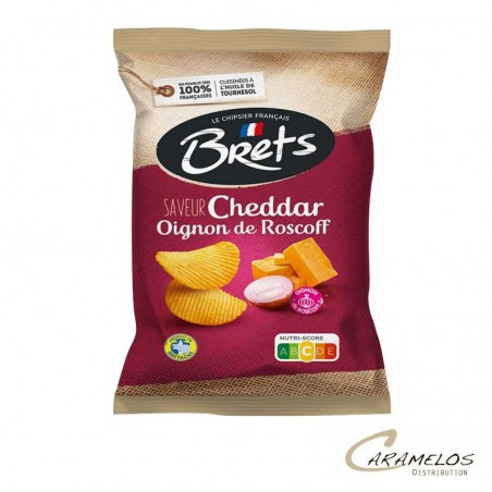 Vente grossiste confiserie CHIPS BRET'S CHEDDAR OIGNONS 125 G x10