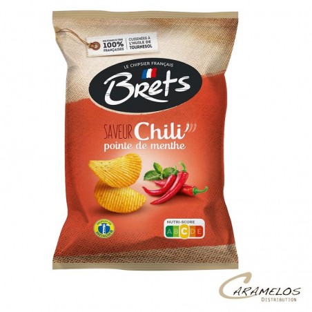 CHIPS BRET'S  CHILI POINTE DE MENTHE 125 G x10