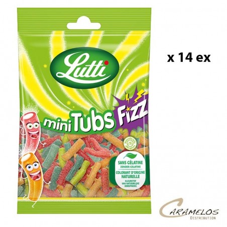 Vente grossiste confiserie MINI TUBS FIZZ 14X90G LUTTI
