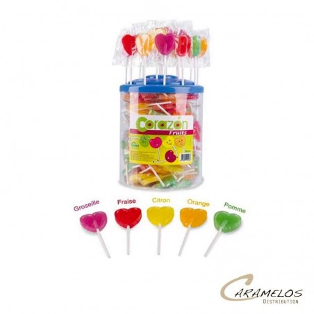 Vente grossiste confiserie SUCETTES GRAND COEUR FRUITS X100 CERDAN