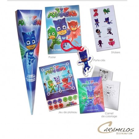 Vente grossiste confiserie CONES SURPRISE PIJAMASK x6