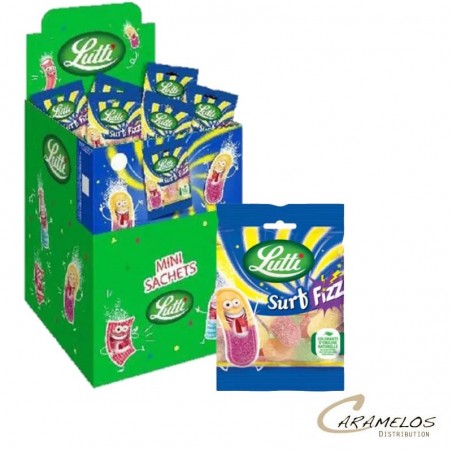Vente grossiste confiserie 30 MINI SACHET SURF FIZZ 35G LUTTI