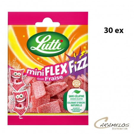 Vente grossiste confiserie 30 MINI SACHET FLEXI FIZZ FRAISE 35G