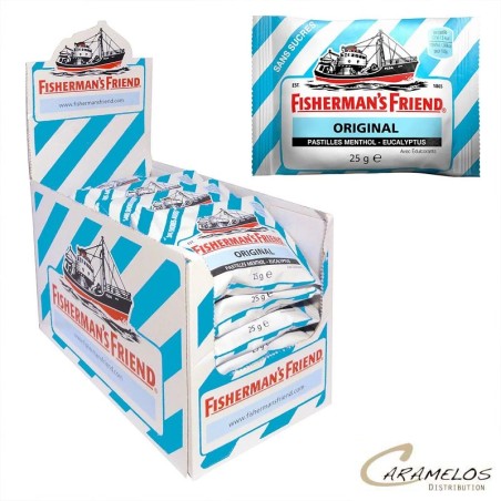 Vente grossiste confiserie FISHERMAN'S BLEU  MENTHOL EUCALYPT 25G