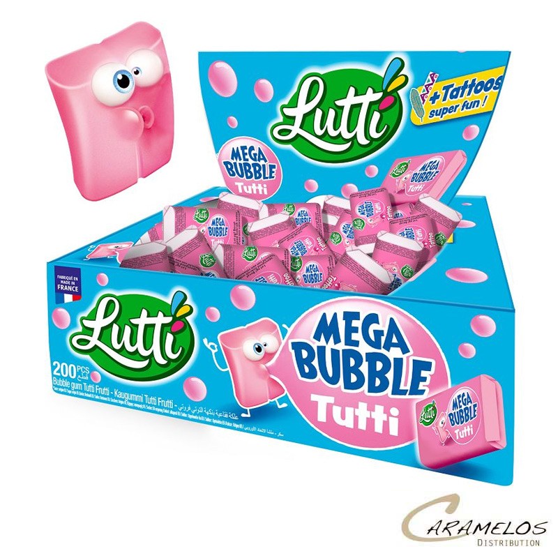Vente grossiste confiserie MEGA BUBBLE TUTTI  X200  LUTTI