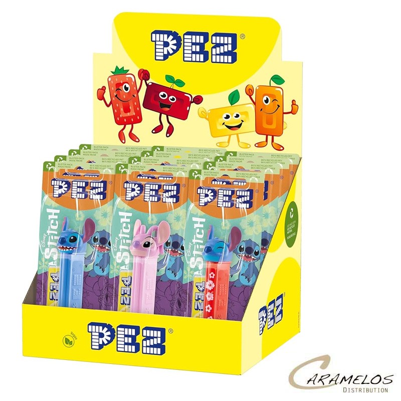 Vente grossiste confiserie PEZ STITCH+ 1 RECHARGE